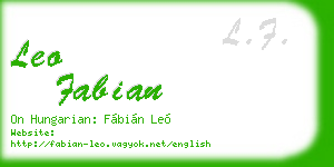 leo fabian business card